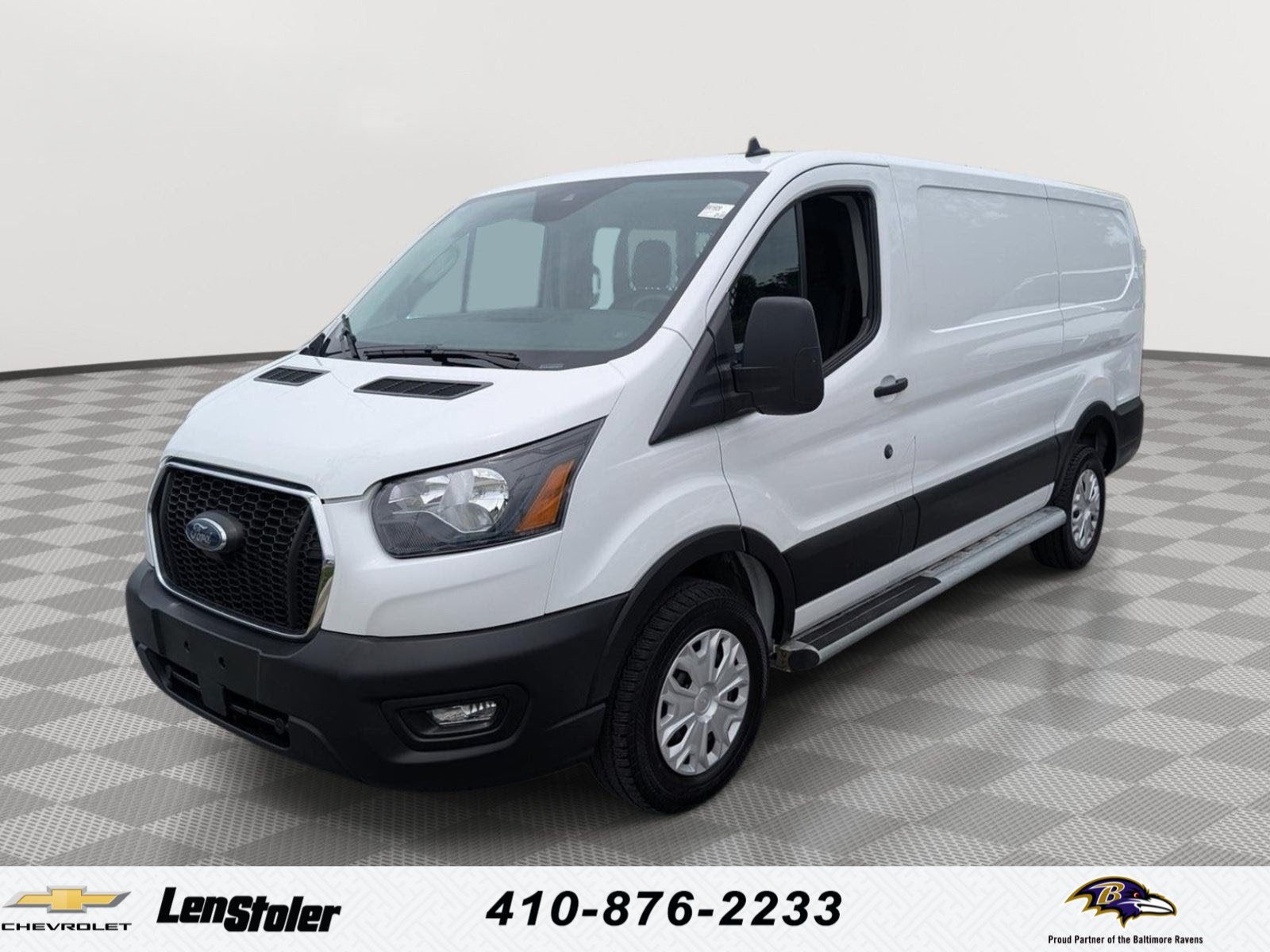 2024 Ford Transit Cargo Van T-250 130" Low Rf 9070 GVWR RWD in Oxford White — front three-quarter view