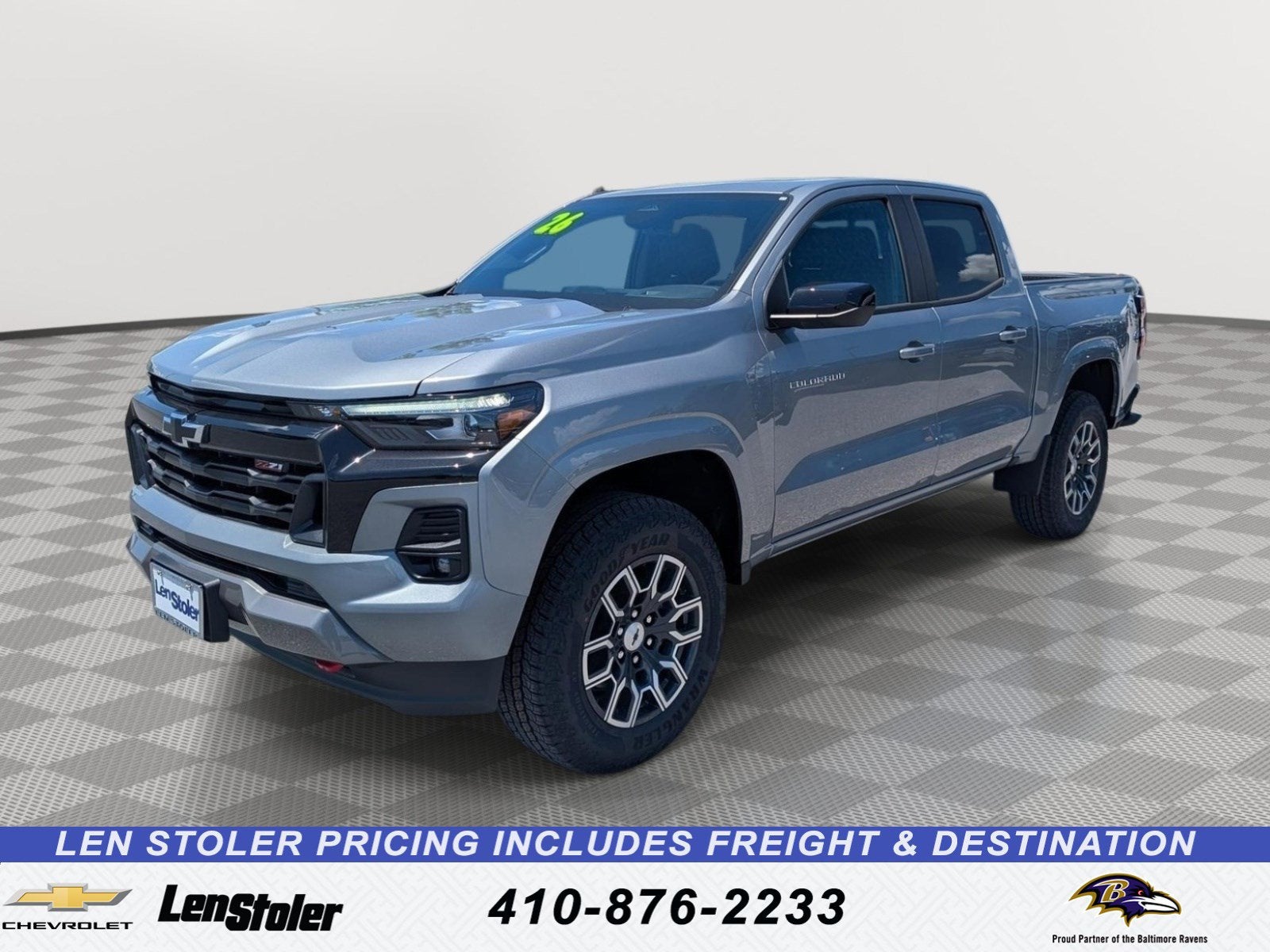 2026 Chevrolet Colorado Z71 in Sterling Gray Metallic — front three-quarter view