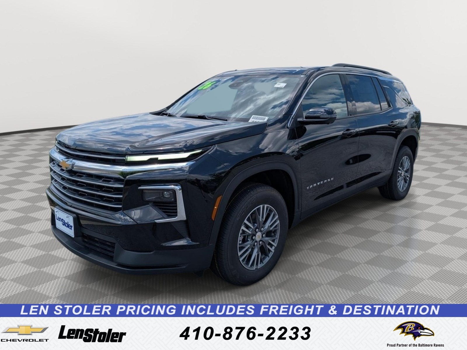 2026 Chevrolet Traverse LT in Mosaic Black Metallic — front three-quarter view