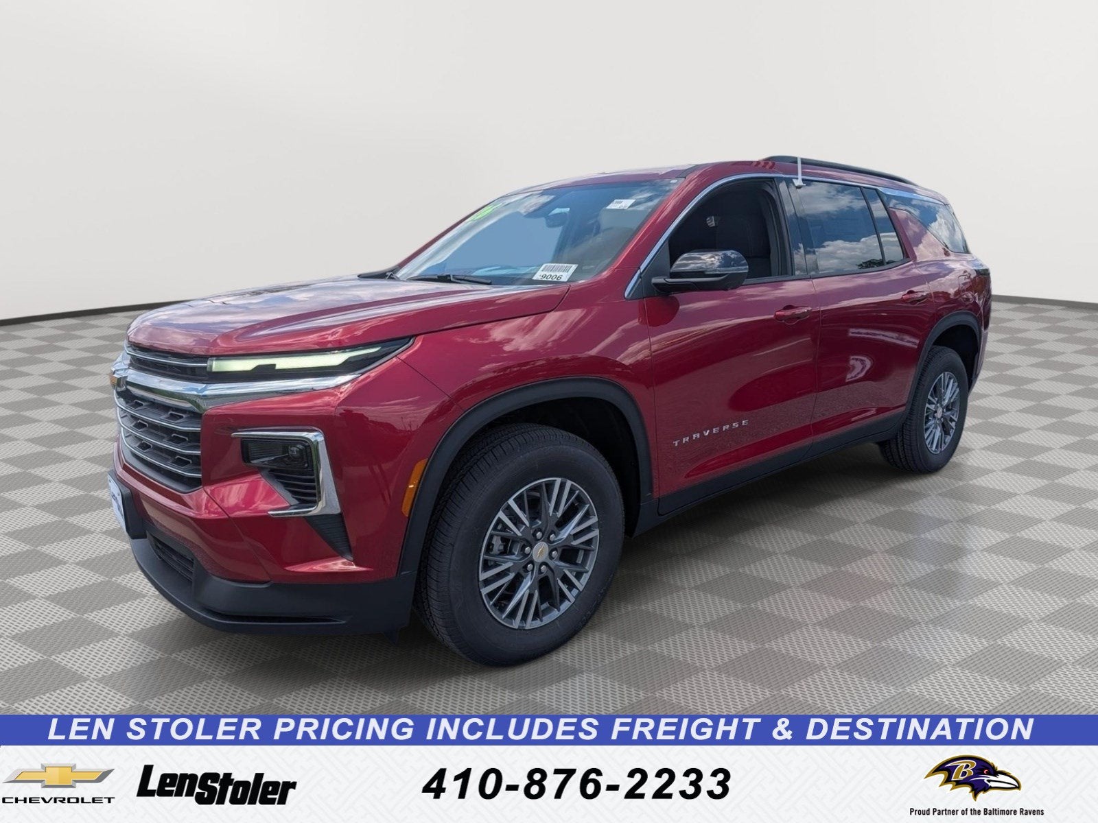 2026 Chevrolet Traverse LT in Radiant Red Tintcoat — front three-quarter view