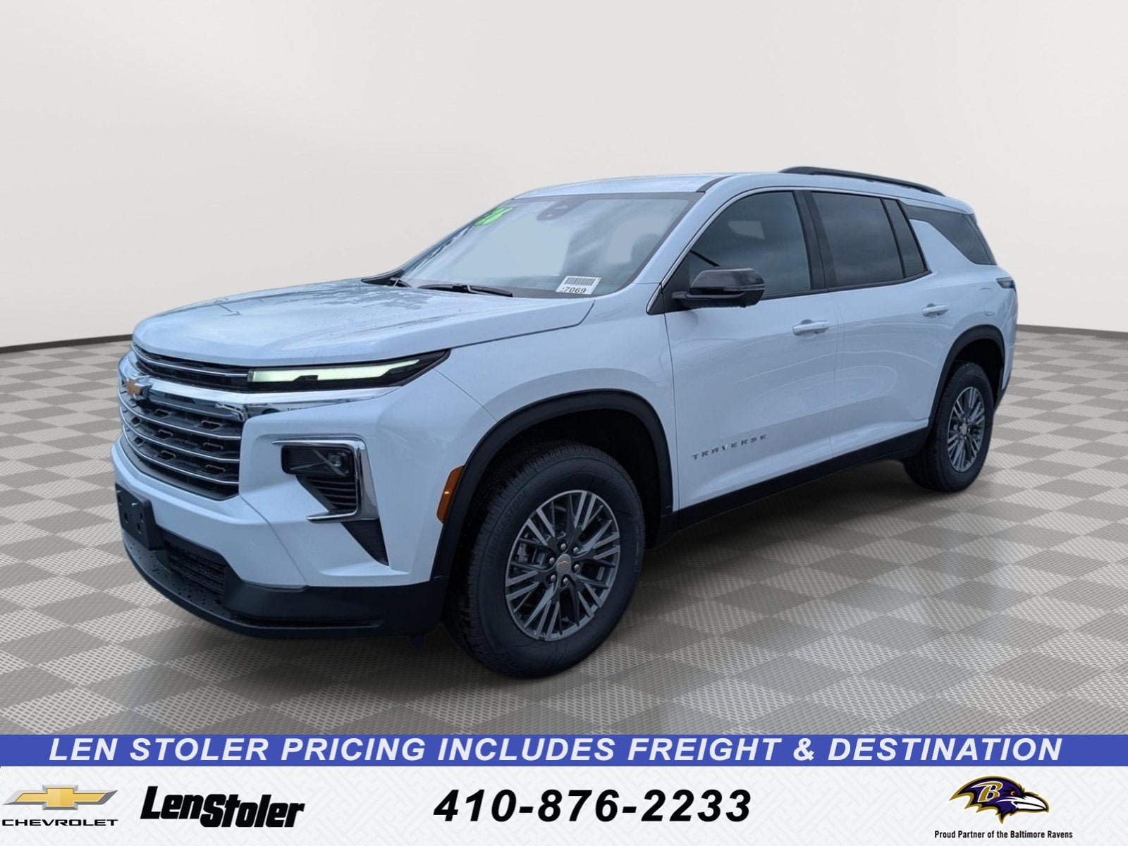 2026 Chevrolet Traverse LT in Polar White Tricoat — front three-quarter view