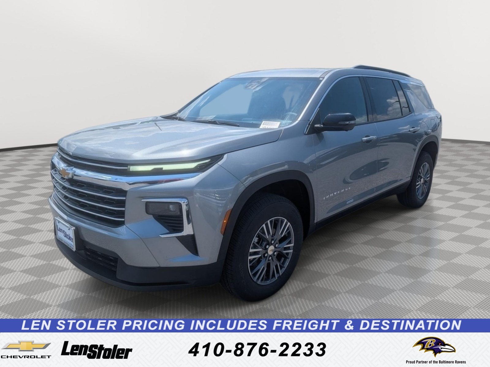 2026 Chevrolet Traverse LT in Sterling Gray Metallic — front three-quarter view