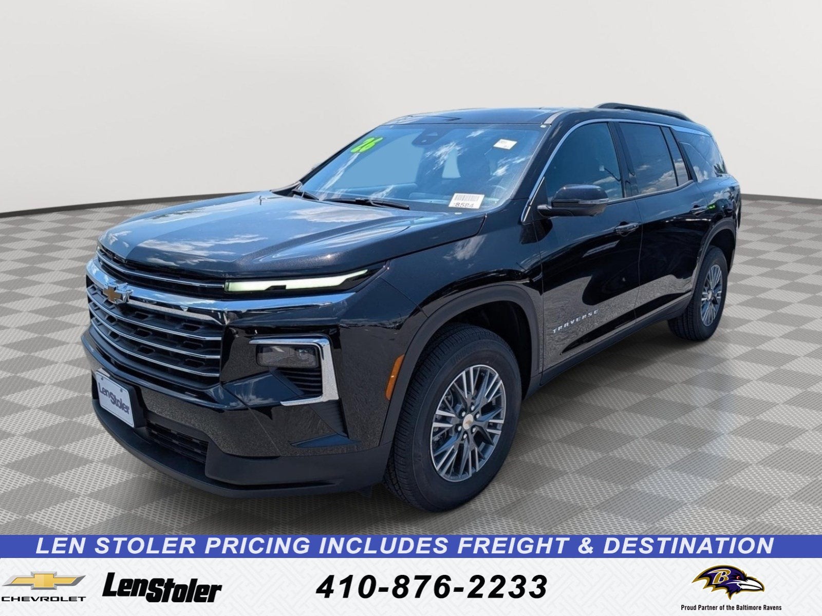 2026 Chevrolet Traverse LT in Mosaic Black Metallic — front three-quarter view