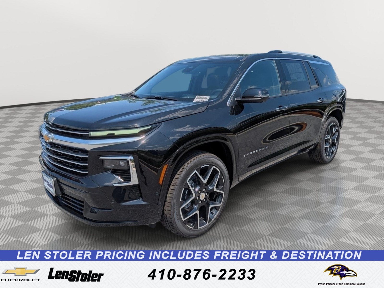 2026 Chevrolet Traverse High Country in Mosaic Black Metallic — front three-quarter view
