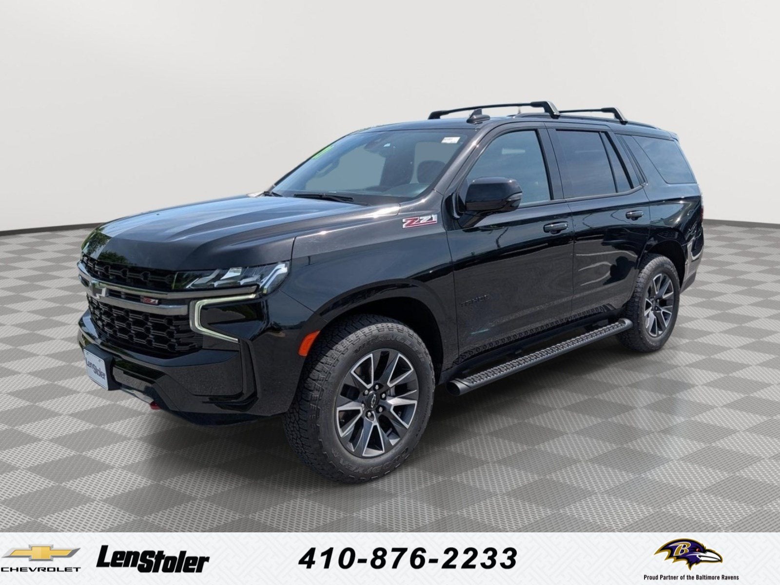 2021 Chevrolet Tahoe Z71 in Black — front three-quarter view