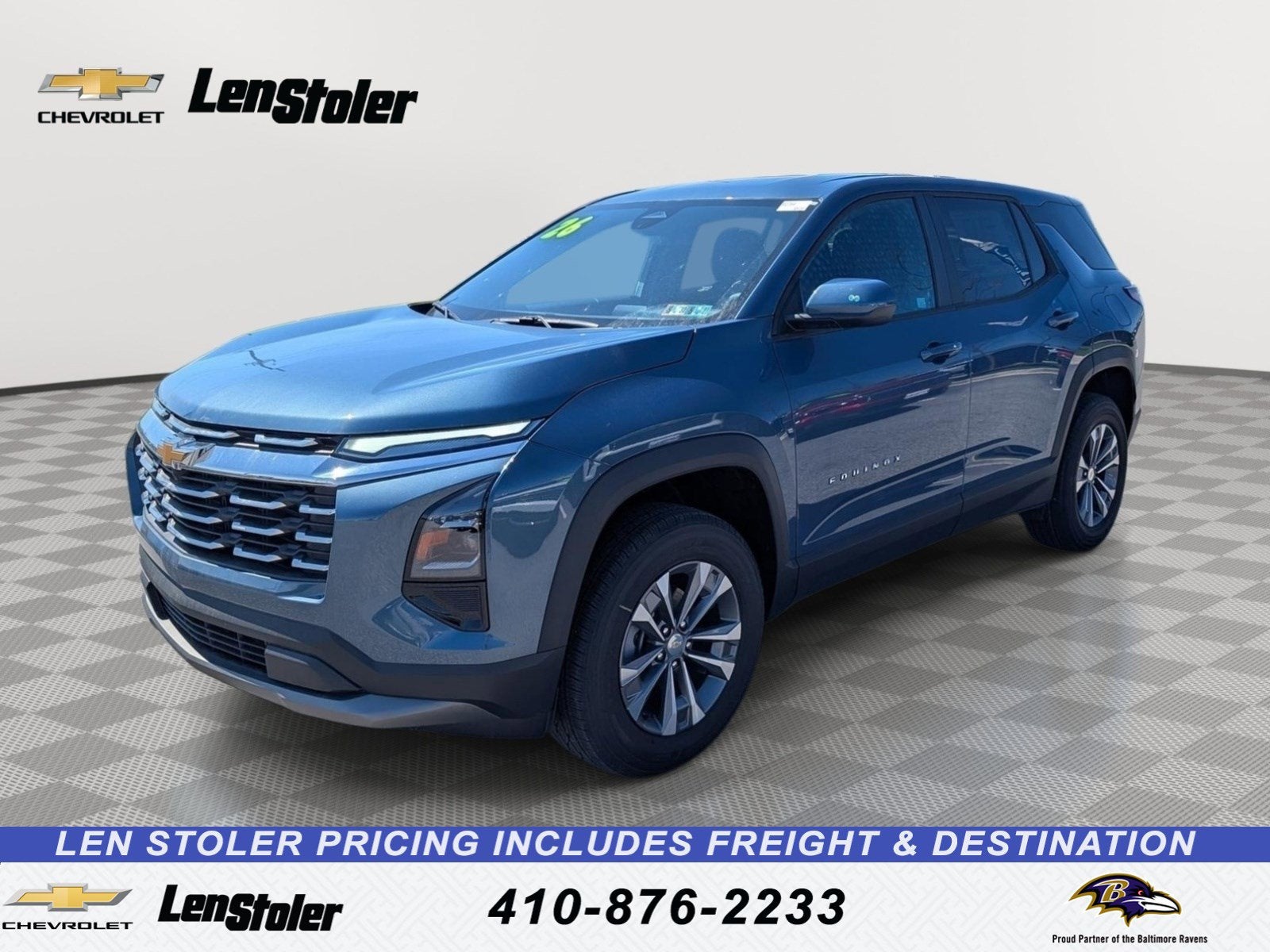2026 Chevrolet Equinox LT in Lakeshore Blue Metallic — front three-quarter view