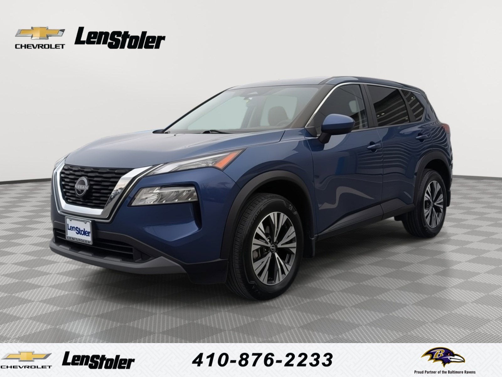 2023 Nissan Rogue SV in Caspian Blue Metallic — front three-quarter view