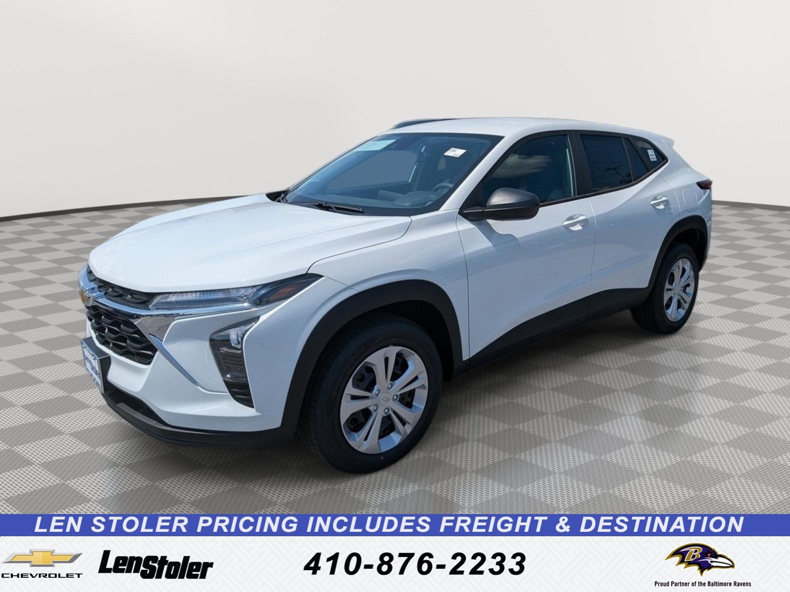 2026 Chevrolet Trax LS in Summit White — front three-quarter view