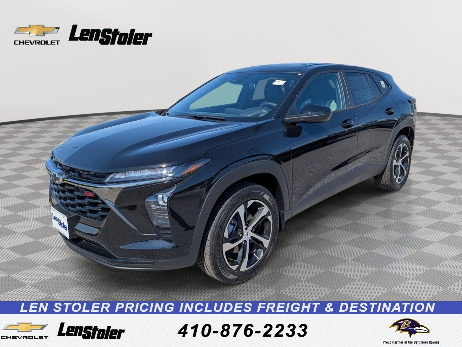 2026 Chevrolet Trax 1RS in Mosaic Black Metallic — front three-quarter view