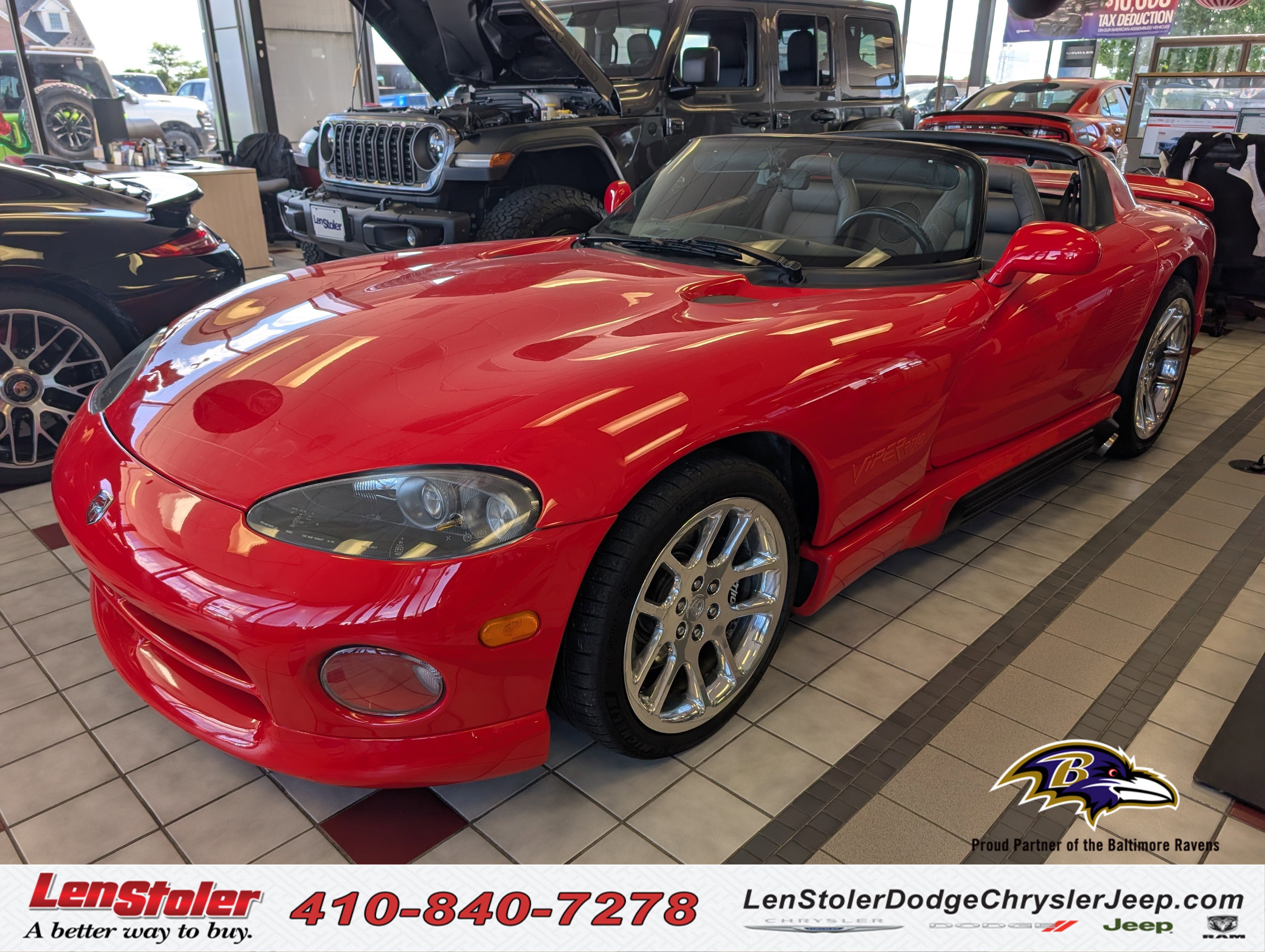 1994 Dodge Viper Sports Car in Red — front three-quarter view