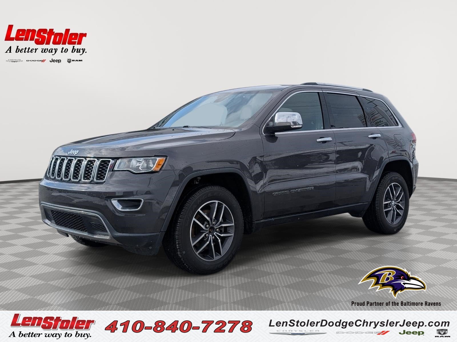 2018 Jeep Grand Cherokee Limited in Granite Crystal Metallic Clearcoat — front three-quarter view