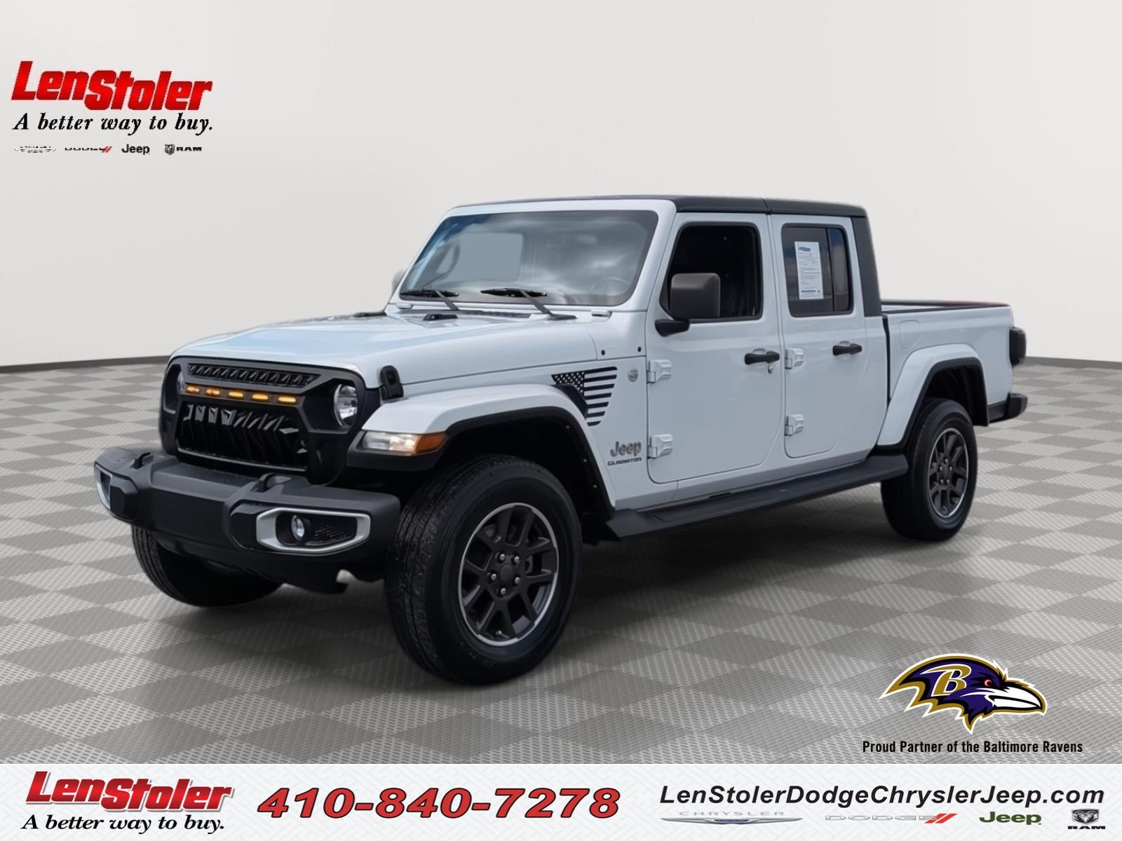 2022 Jeep Gladiator Overland in Bright White Clearcoat — front three-quarter view