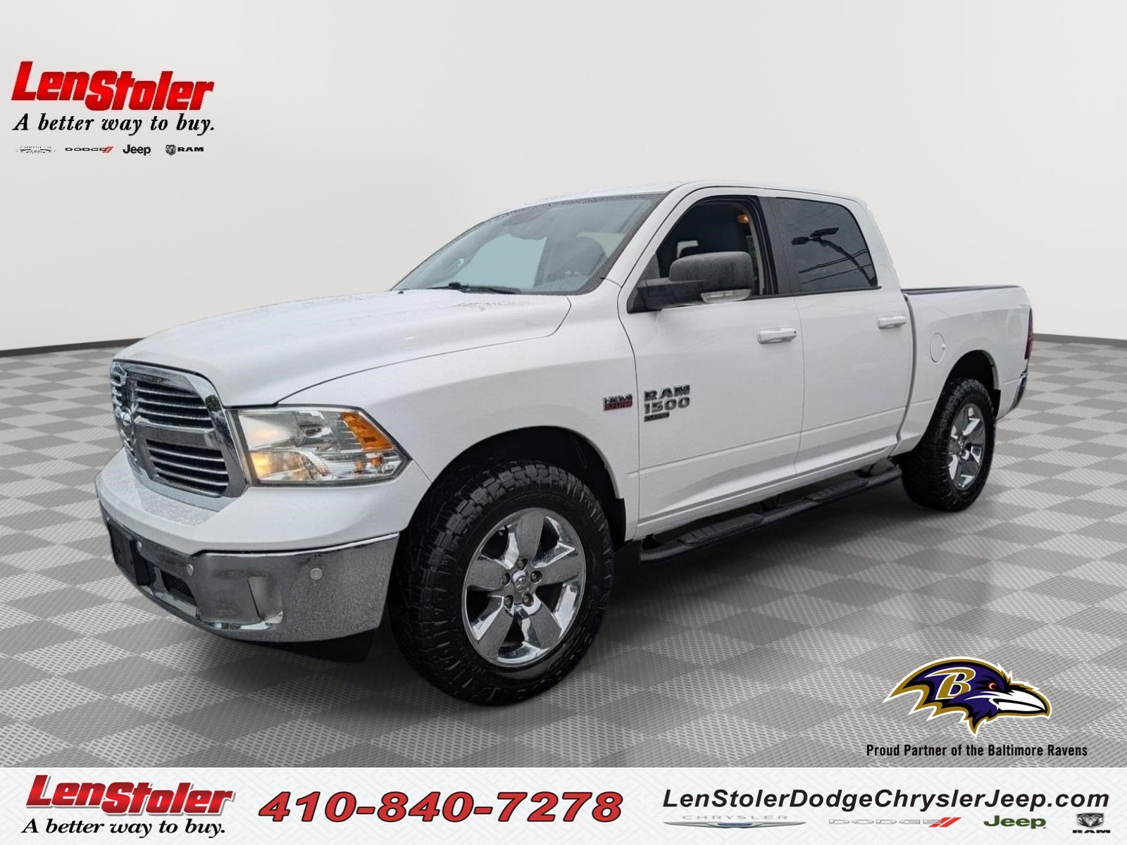 2019 RAM 1500 Classic Big Horn in Bright White Clearcoat — front three-quarter view