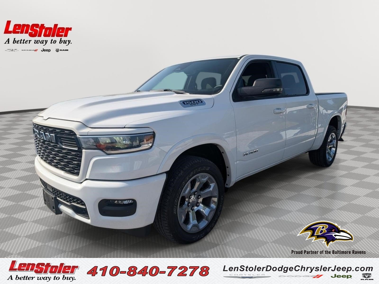 2025 RAM 1500 Big Horn in Bright White Clearcoat — front three-quarter view