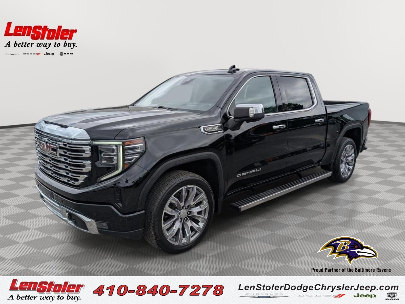 2023 GMC Sierra 1500 Denali in Onyx Black — front three-quarter view