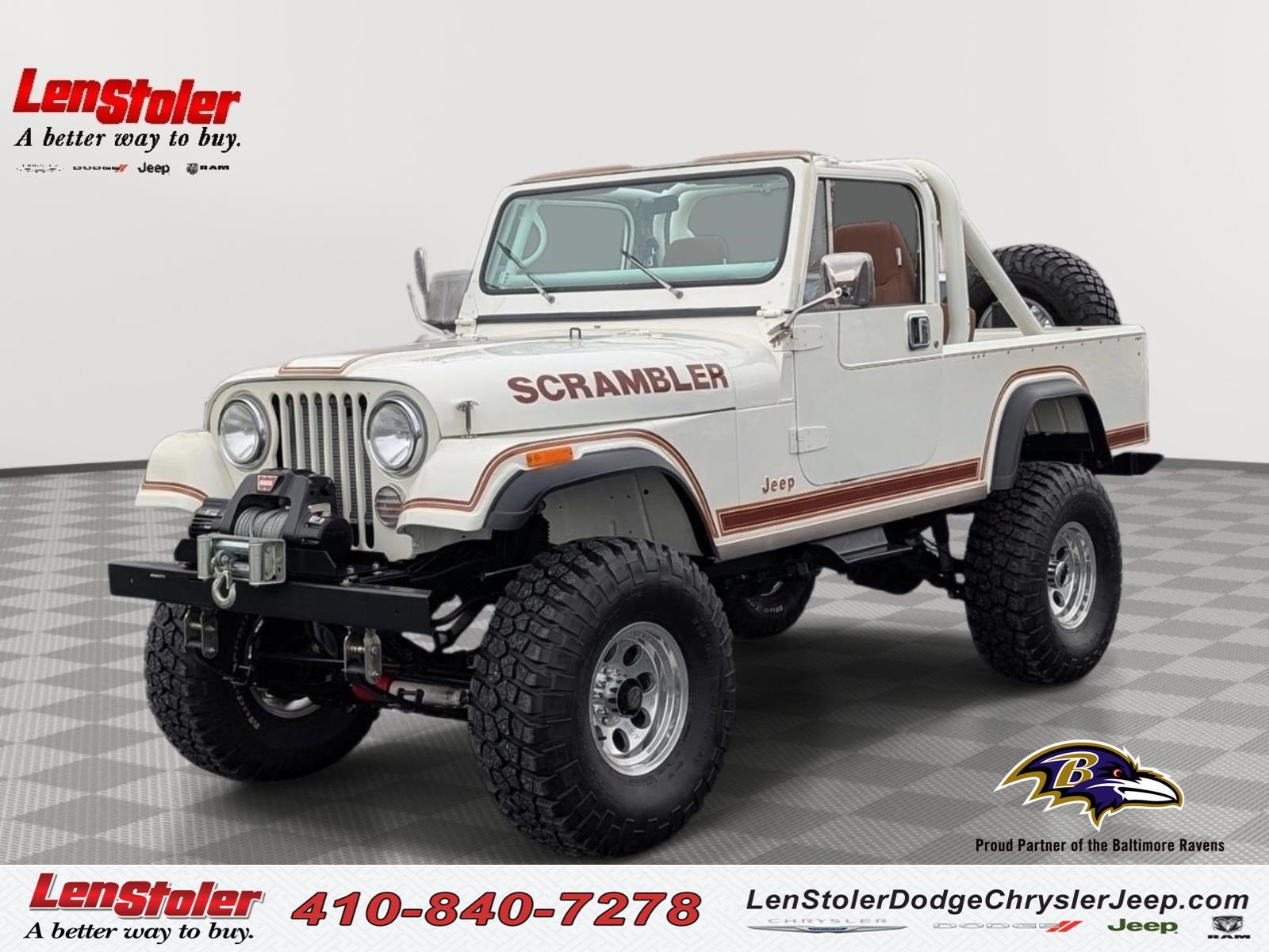 1982 Jeep CJ-8 Base in White — front three-quarter view