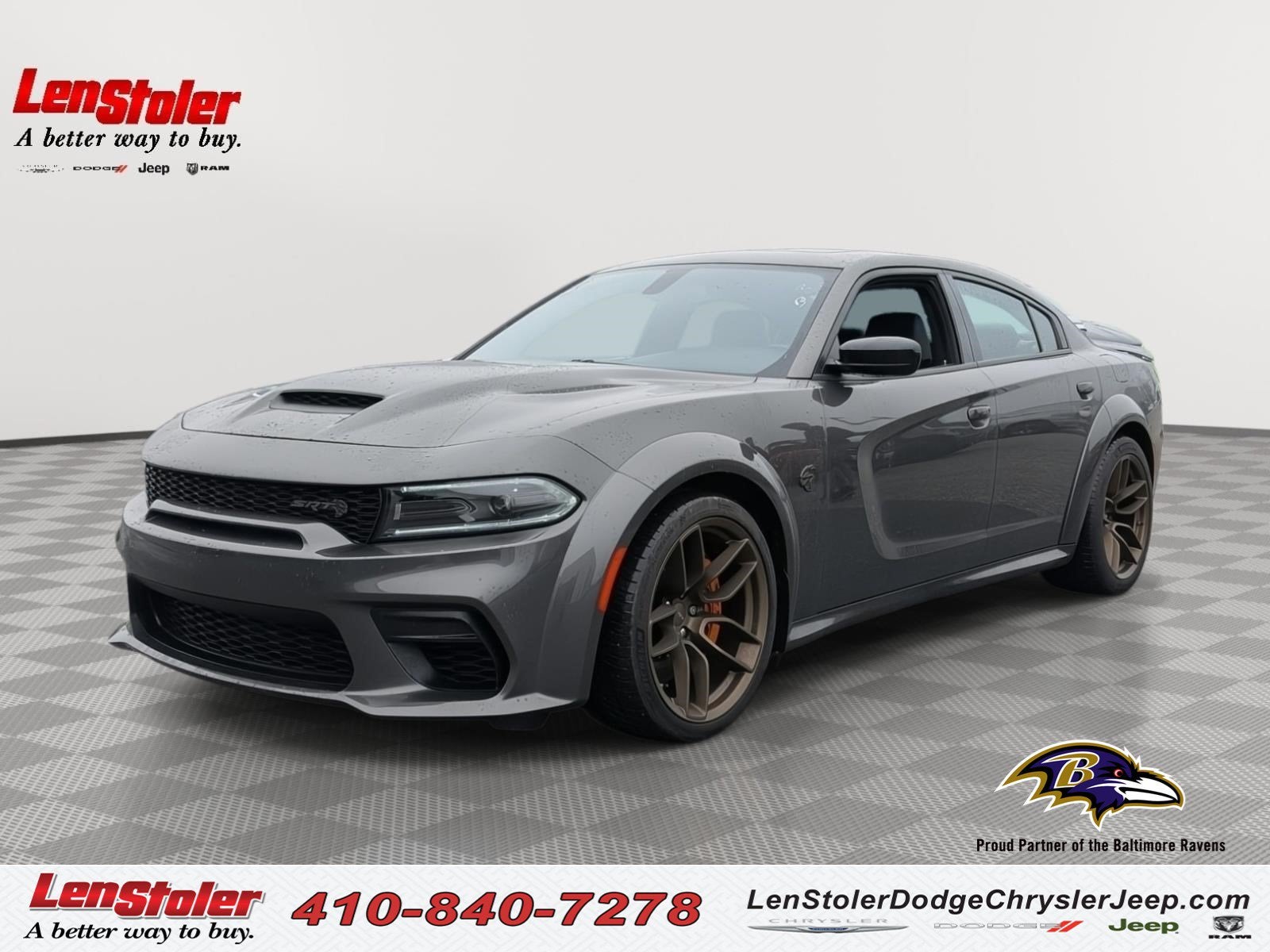 2023 Dodge Charger SRT Hellcat Widebody Jailbreak in Granite Pearlcoat — front three-quarter view