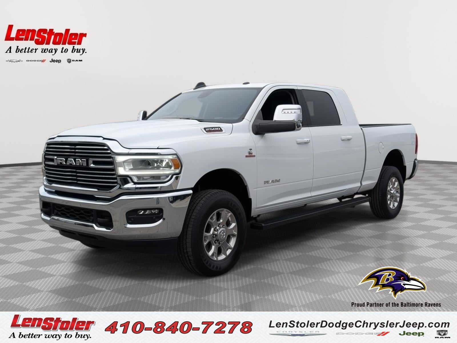2024 RAM 2500 Laramie in Bright White Clearcoat — front three-quarter view
