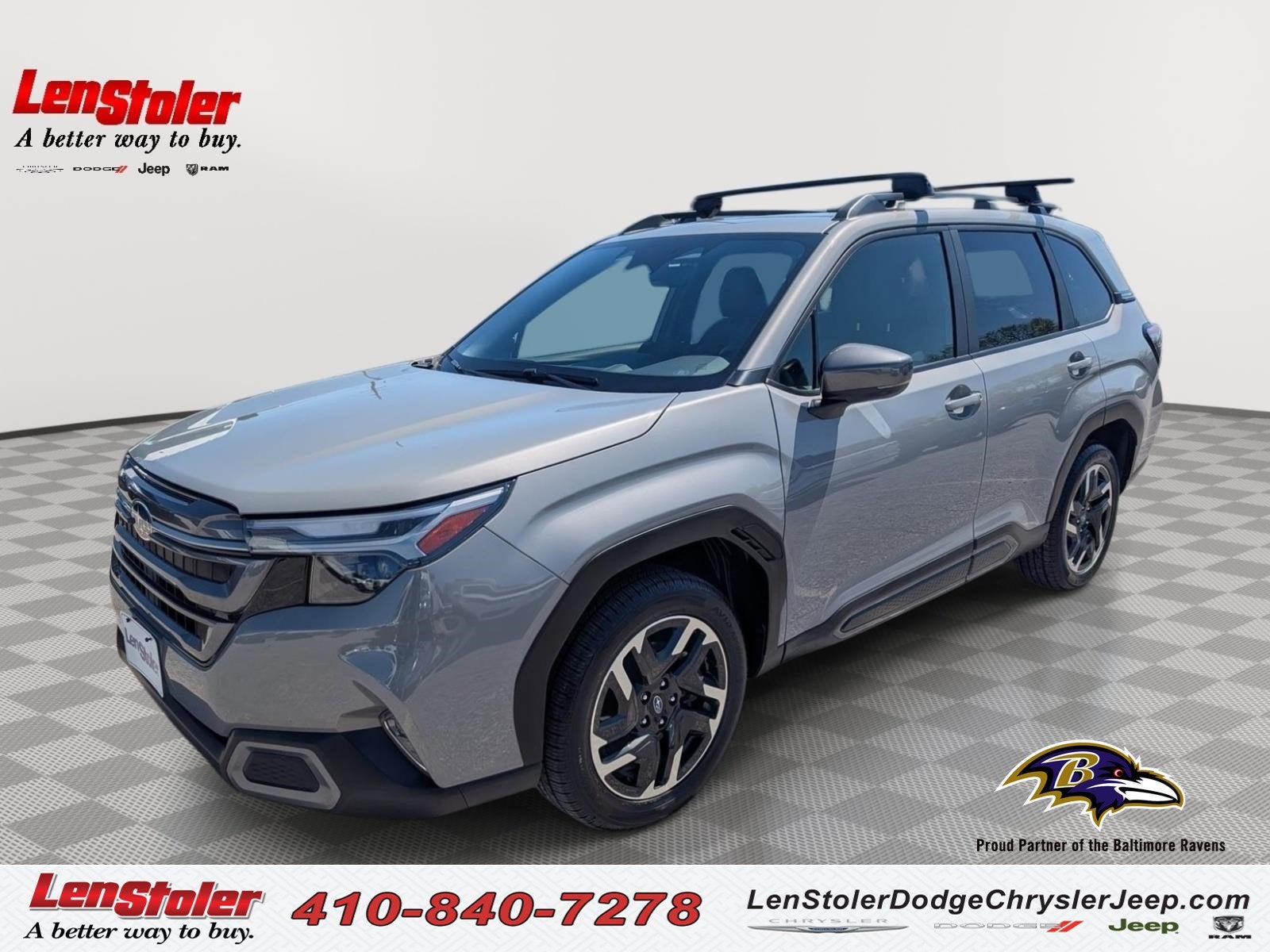 2025 Subaru Forester Limited in River Rock Pearl — front three-quarter view