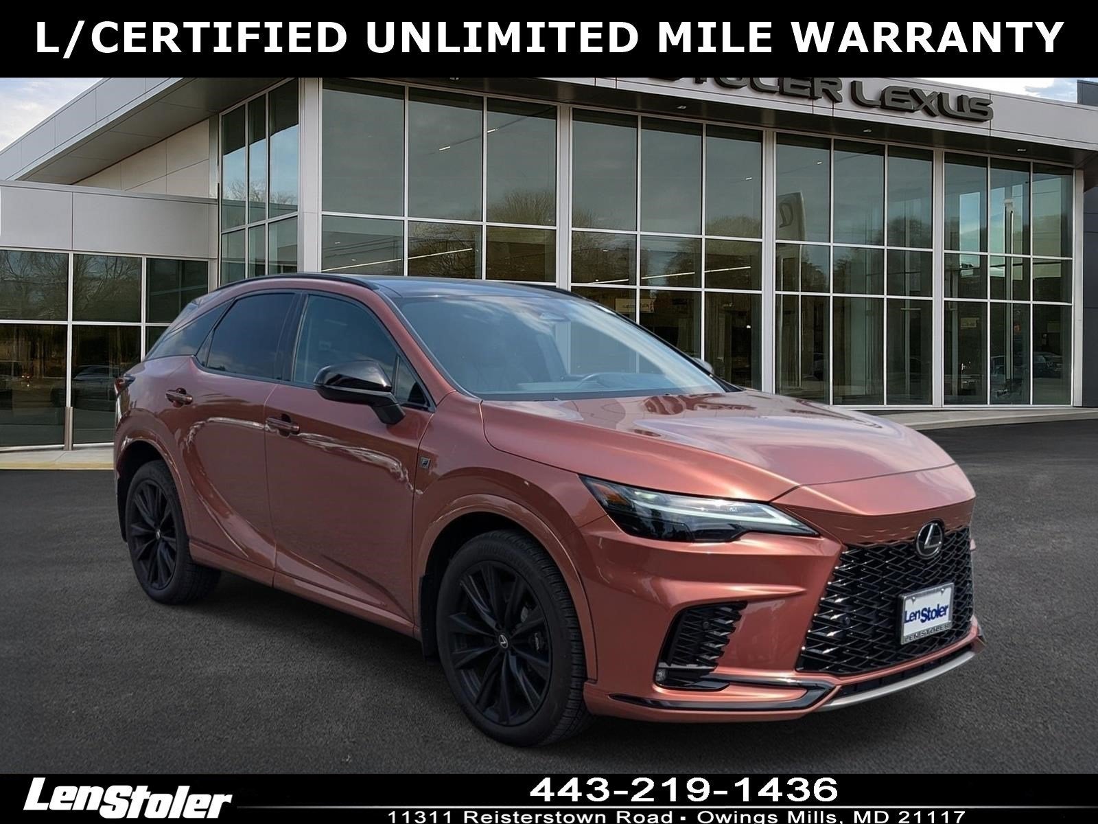 2024 Lexus RX 500h F SPORT Performance AWD in Copper — front three-quarter view