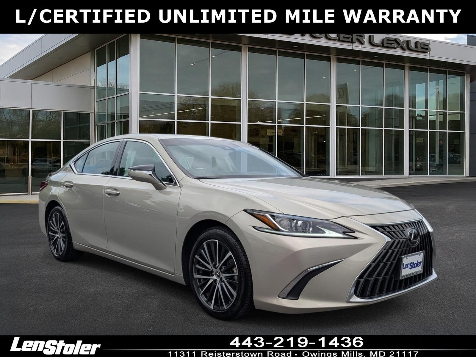 2025 Lexus ES 350 FWD in Moonbeam Beige Metallic — front three-quarter view