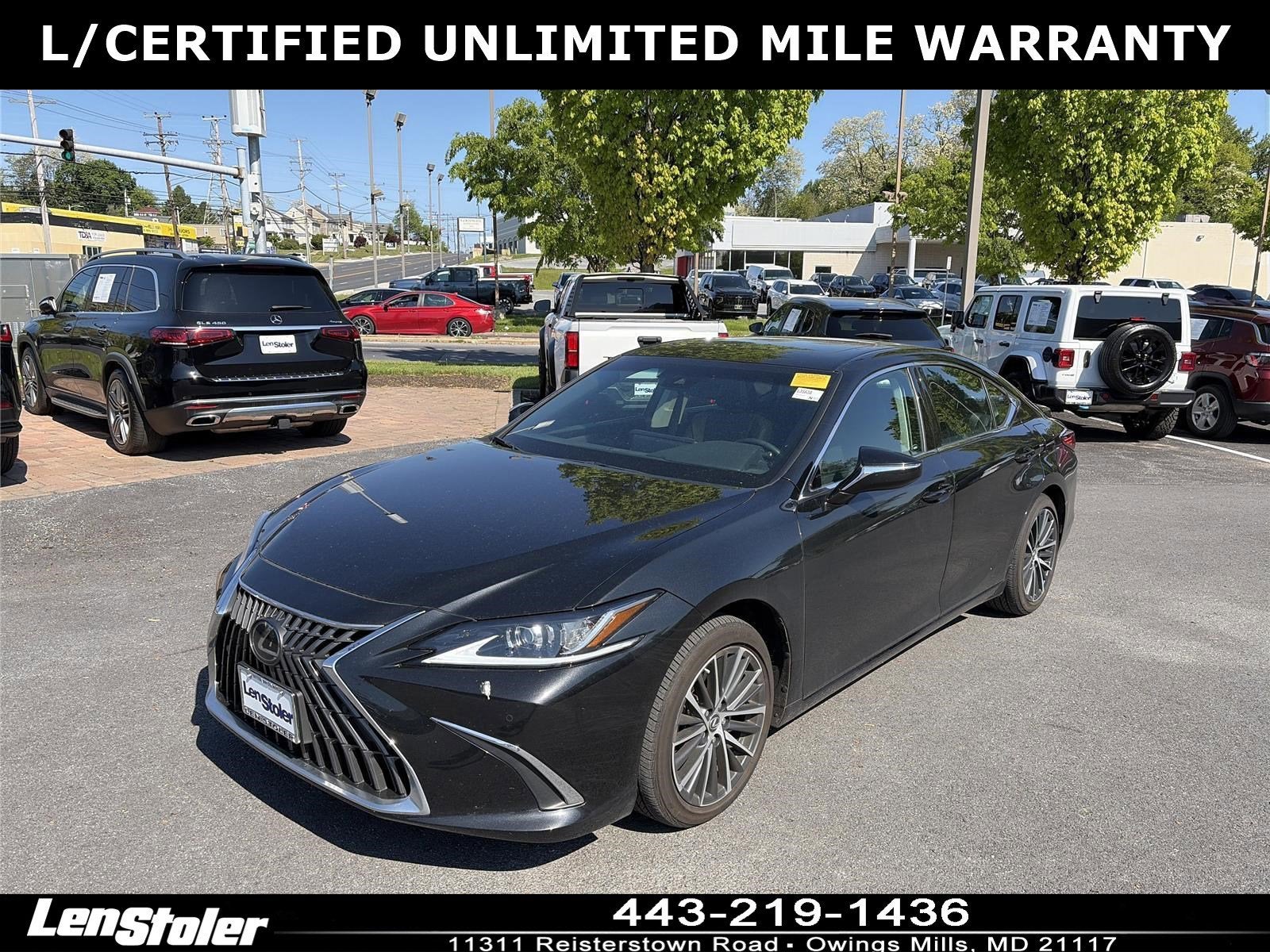 2024 Lexus ES 350 FWD in Caviar — front three-quarter view