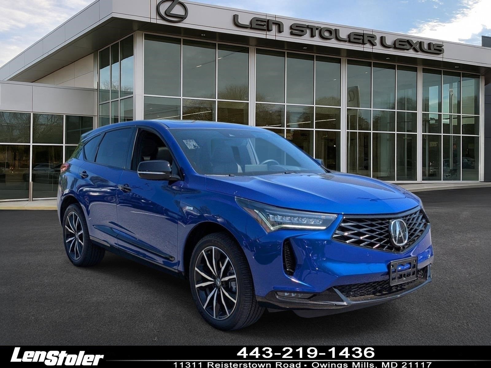 2025 Acura RDX w/A-Spec Advance Package in Apex Blue Pearl — front three-quarter view