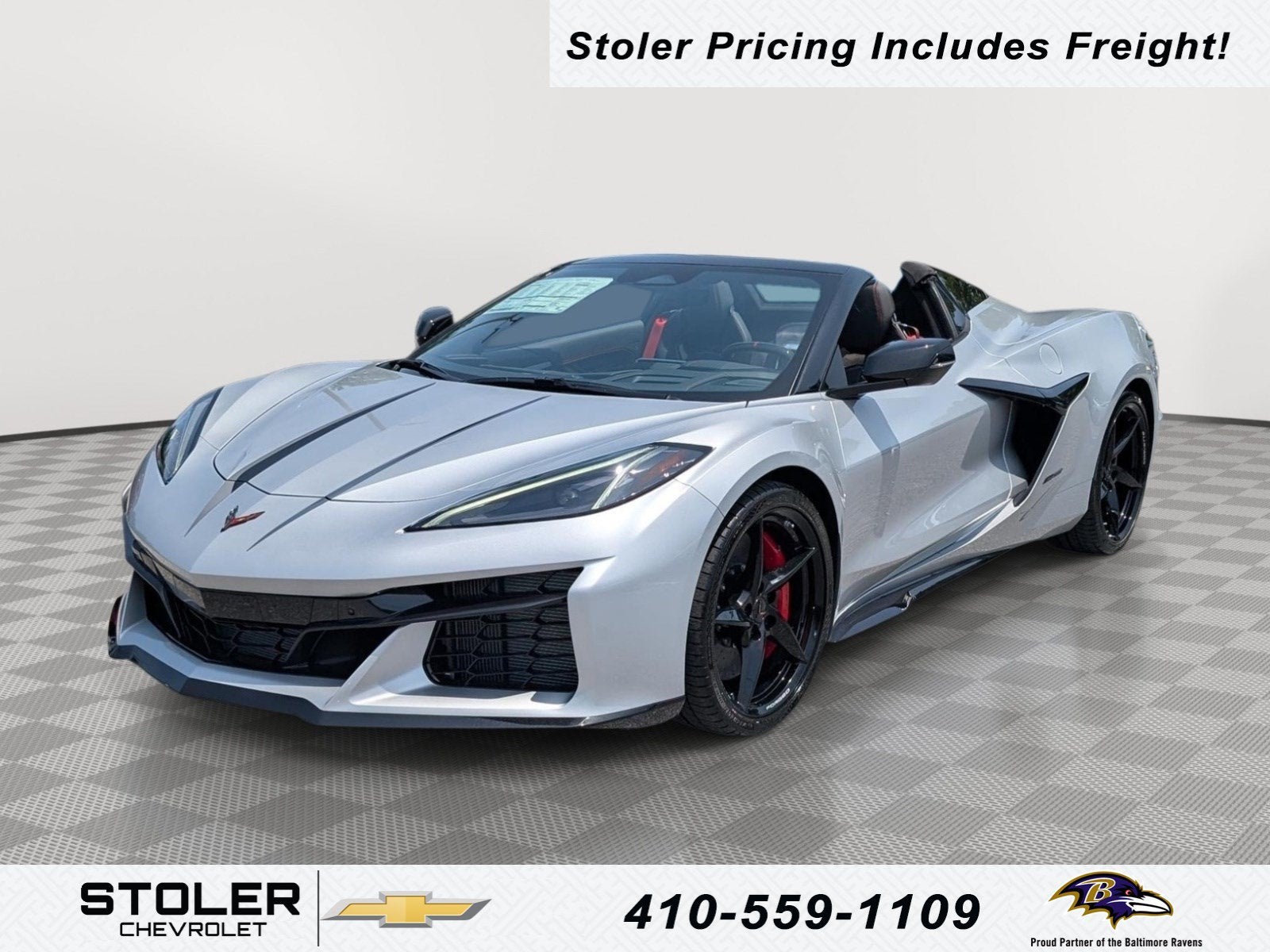 2026 Chevrolet Corvette E-Ray 3LZ in Blade Silver Metallic — front three-quarter view