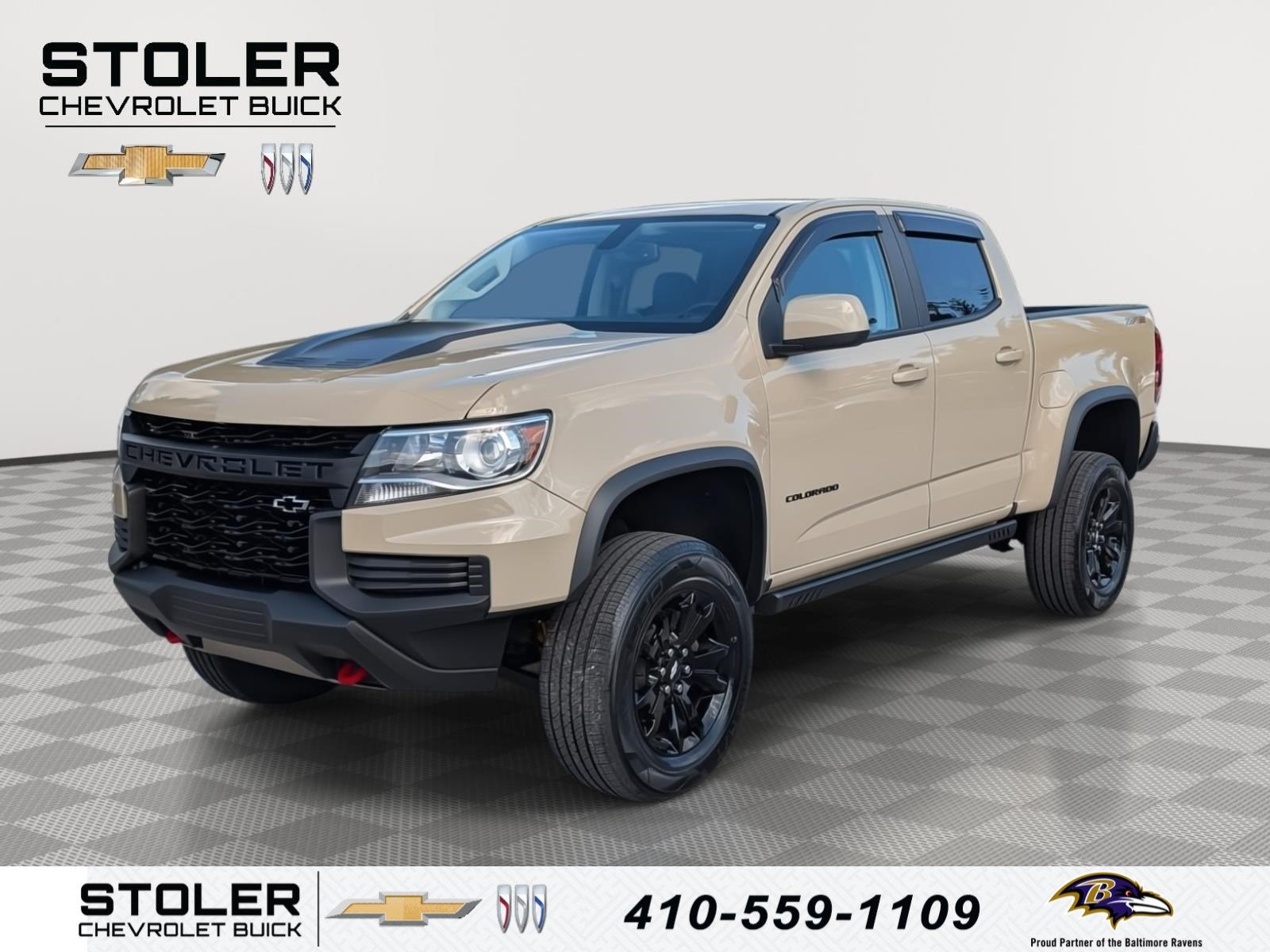 2022 Chevrolet Colorado ZR2 in Sand Dune Metallic — front three-quarter view