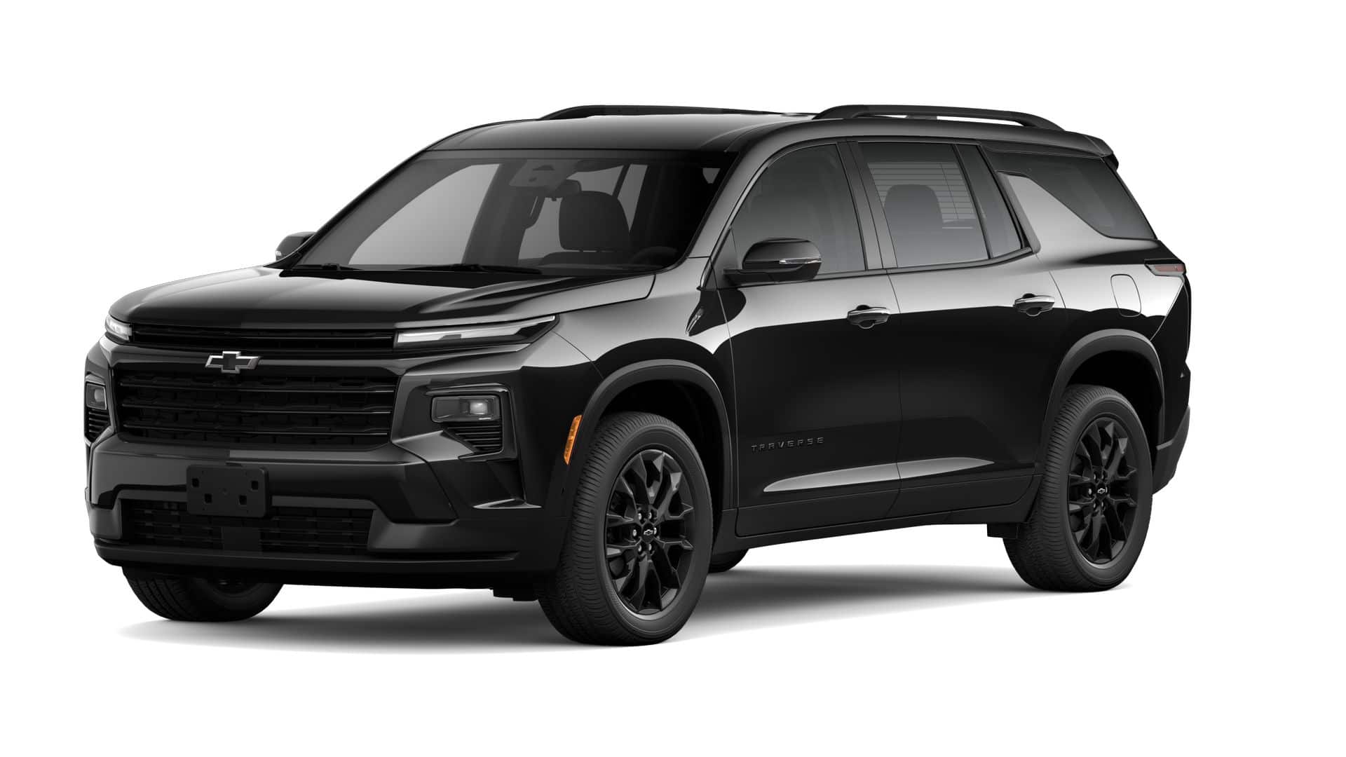 2026 Chevrolet Traverse LT in Mosaic Black Metallic — front three-quarter view