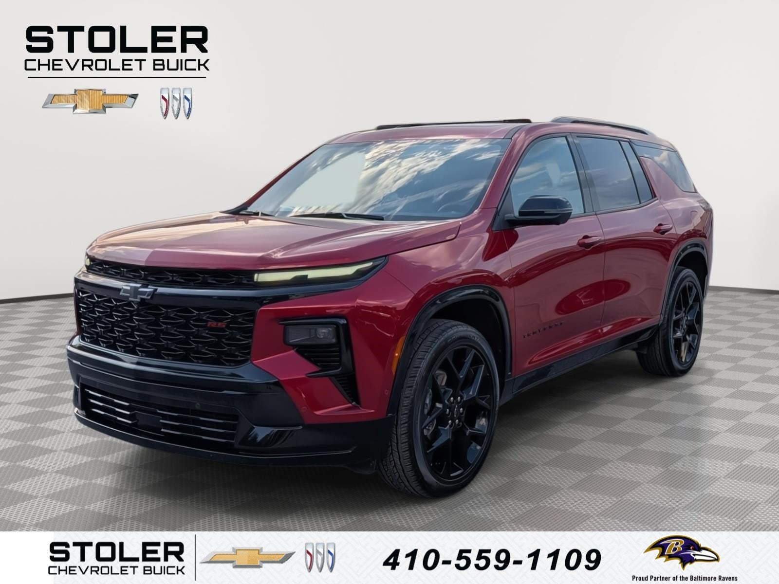 2024 Chevrolet Traverse RS in Radiant Red Tintcoat — front three-quarter view