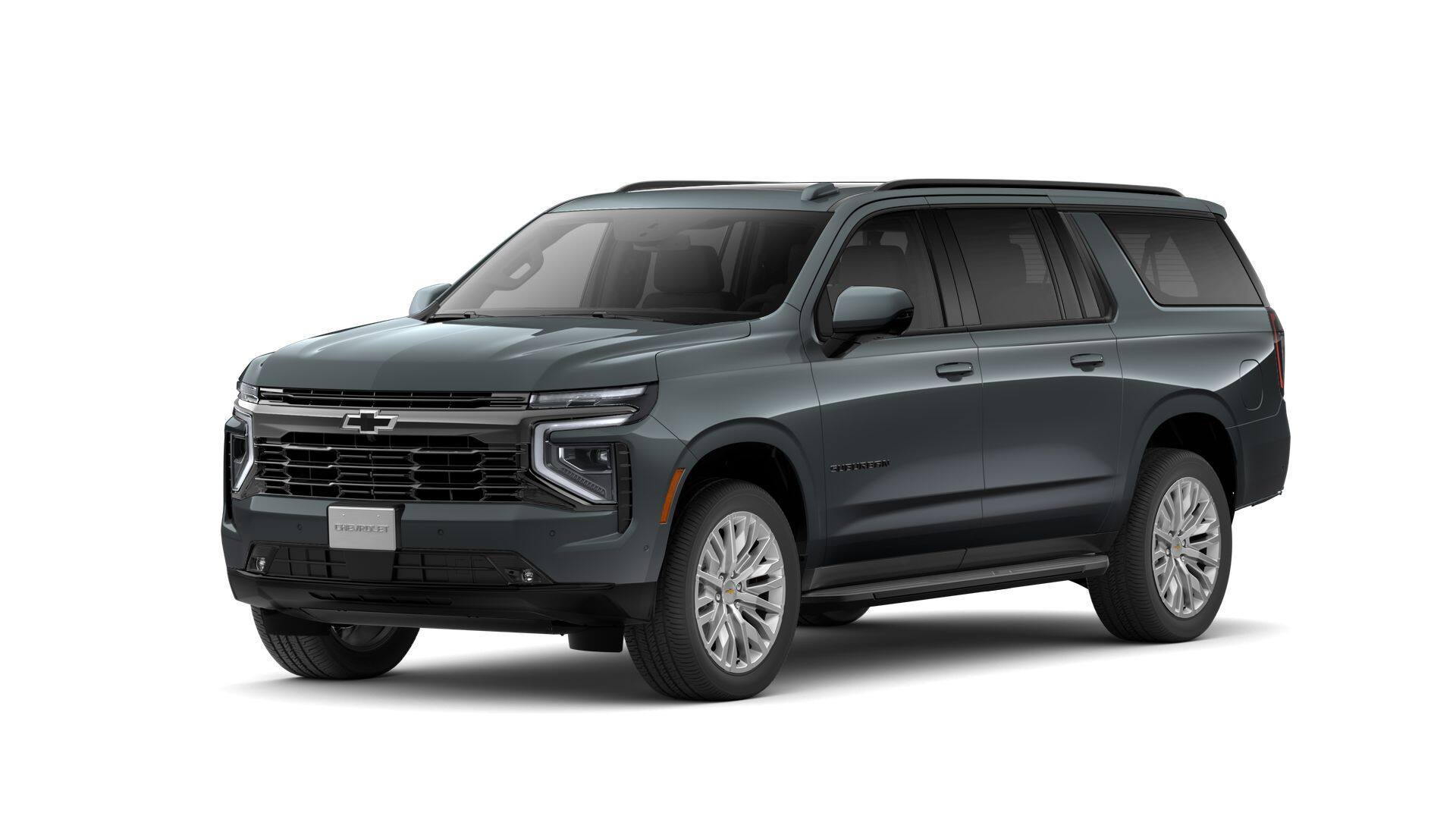 2026 Chevrolet Suburban RST in Cypress Gray — front three-quarter view