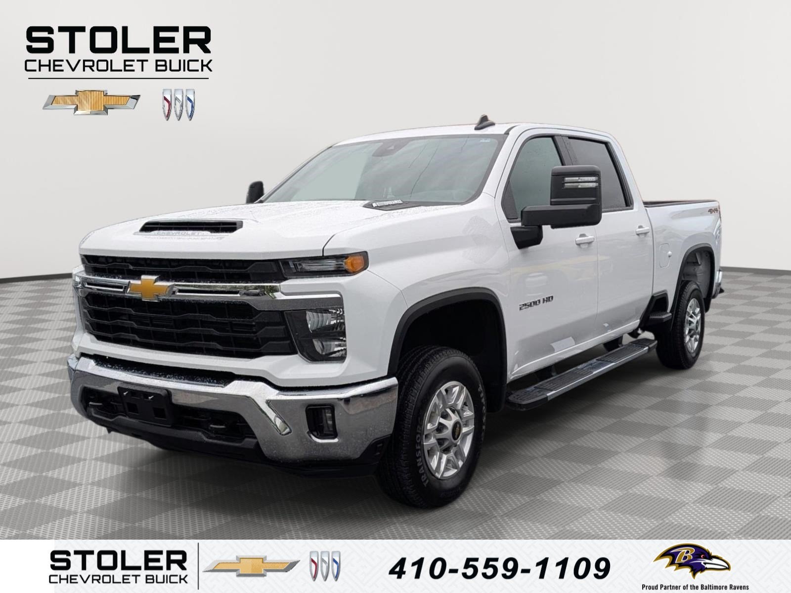 2025 Chevrolet Silverado 2500 HD LT in Summit White — front three-quarter view
