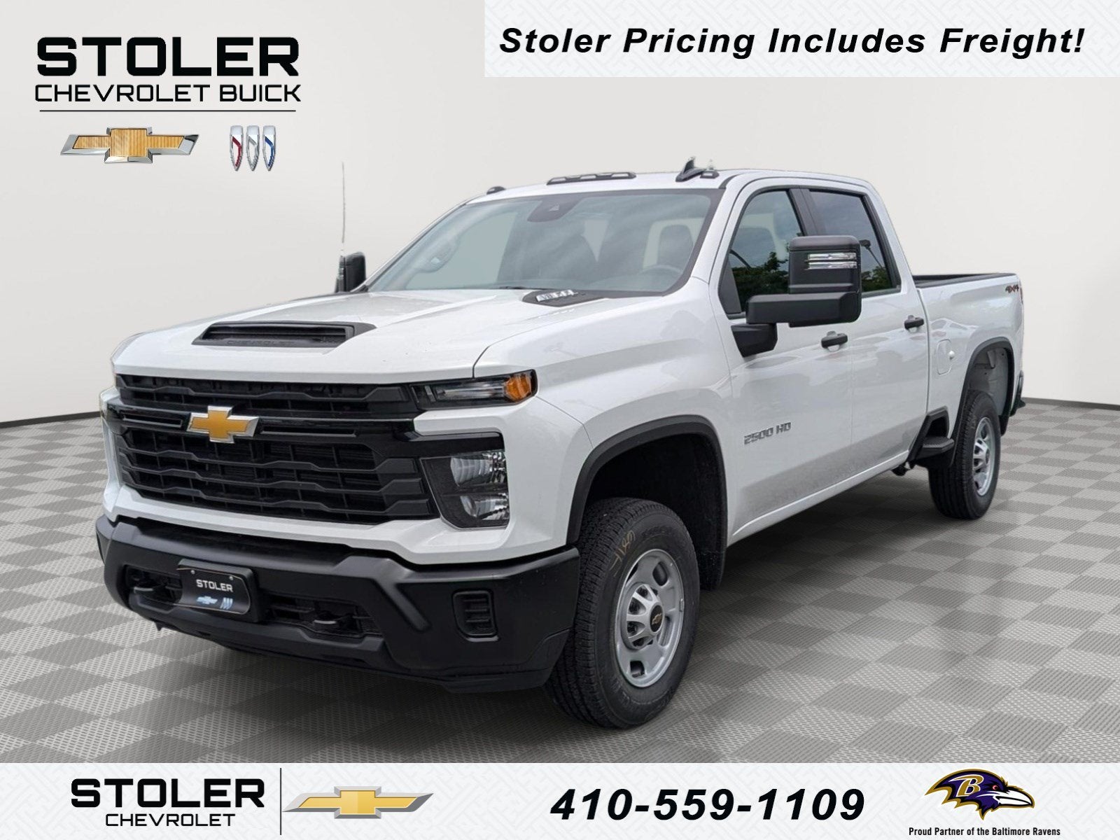 2026 Chevrolet Silverado 2500 HD WT in Summit White — front three-quarter view