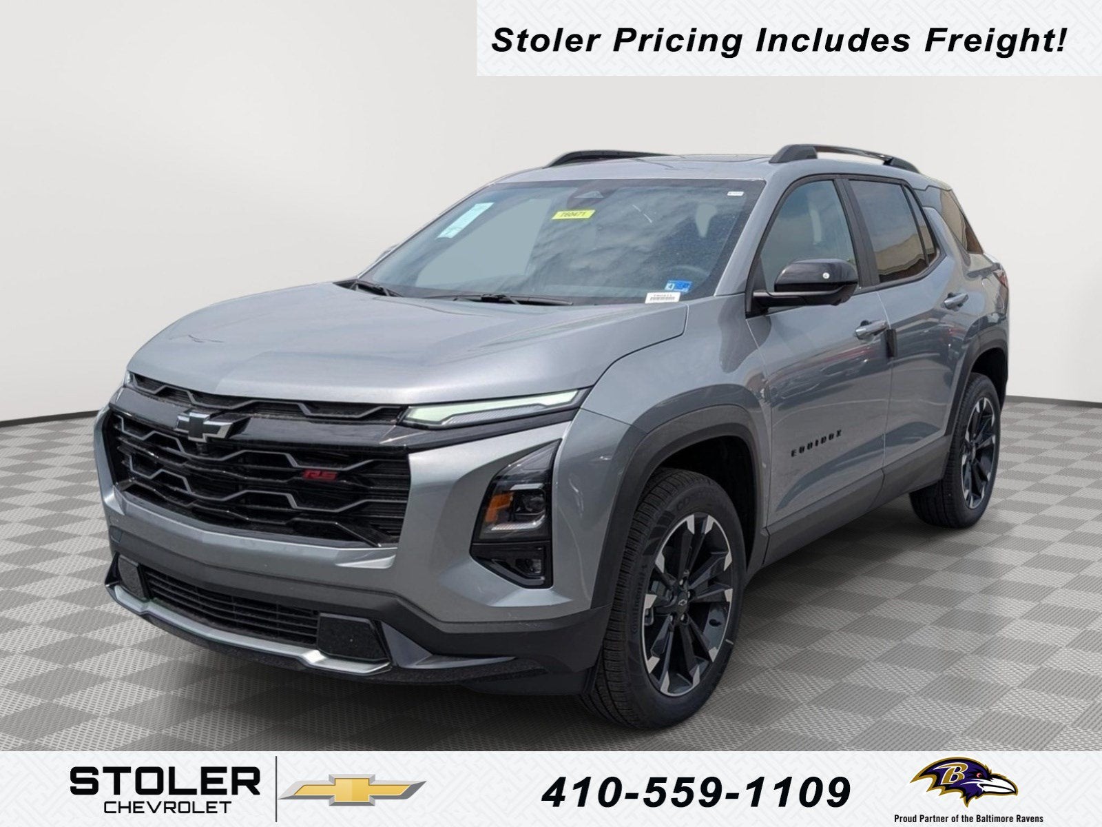 2026 Chevrolet Equinox RS in Sterling Gray Metallic — front three-quarter view