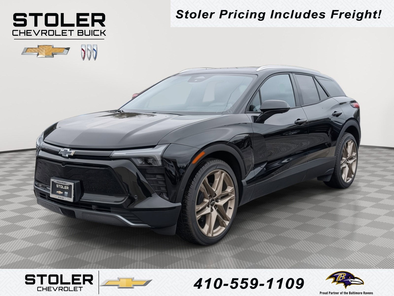 2026 Chevrolet Blazer EV LT in Black — front three-quarter view