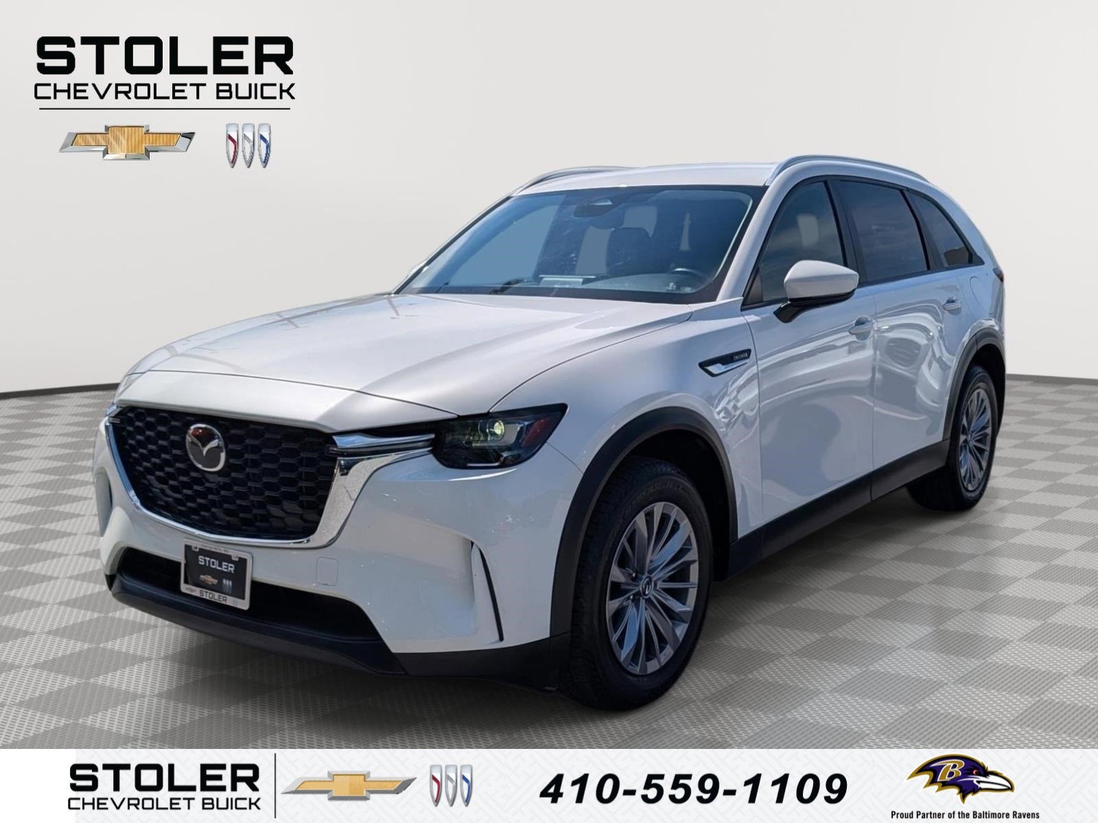 2025 Mazda Mazda CX-90 Select Package in Rhodium White Premium — front three-quarter view