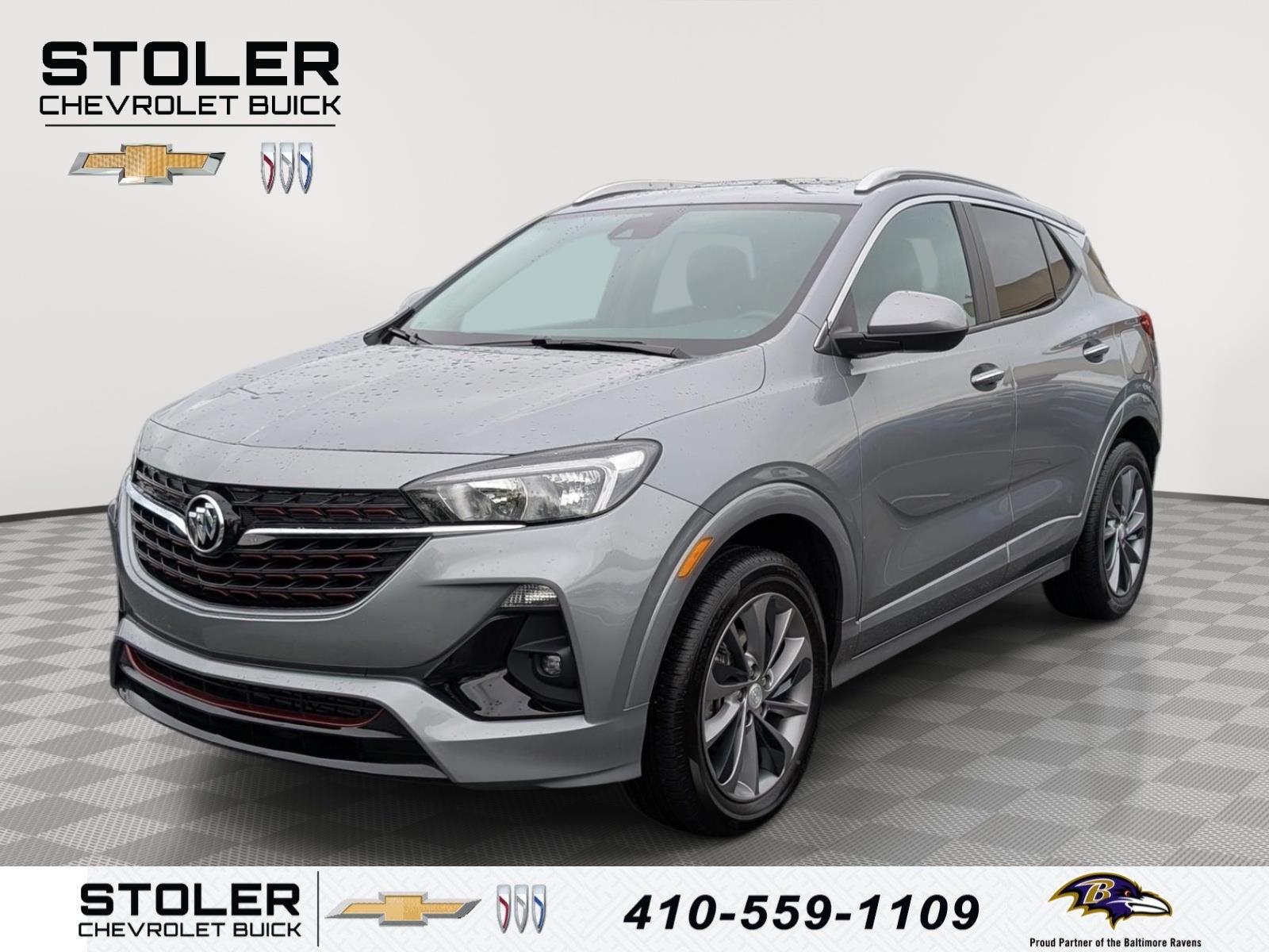 2023 Buick Encore GX Select in Moonstone Gray Metallic — front three-quarter view