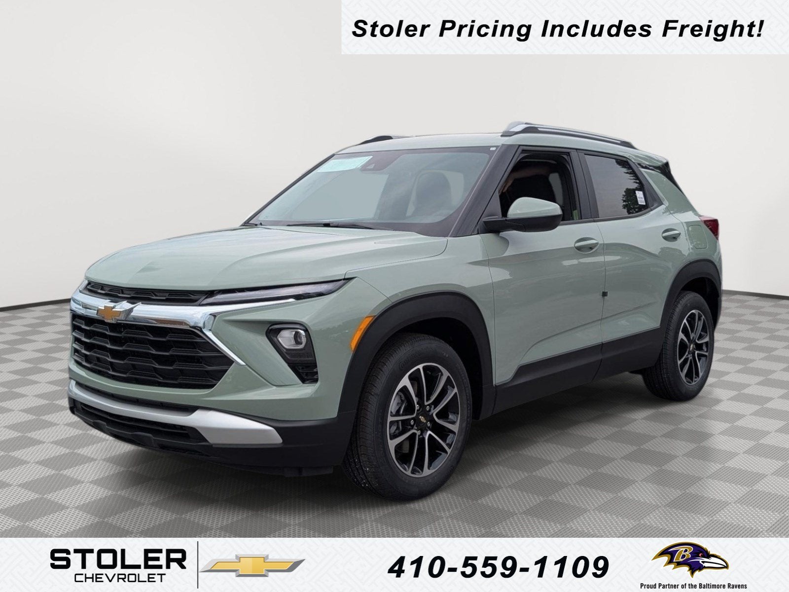 2026 Chevrolet Trailblazer LT in Cacti Green — front three-quarter view